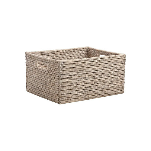 Aubry Gaspard Corbeille rangement en rotin 38 x 30 x 20 cm.