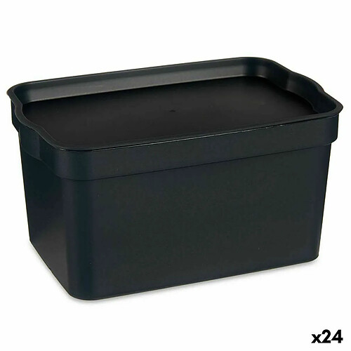 Kipit Boîte de rangement avec couvercle Anthracite Plastique 2,3 L 13,5 x 11 x 20 cm (24 Unités)