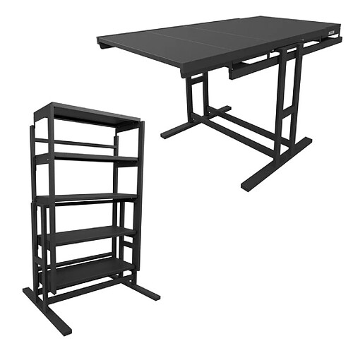 Blumie Etagère modulable (H125 x l78 x P62 cm) convertible en Table - style industriel