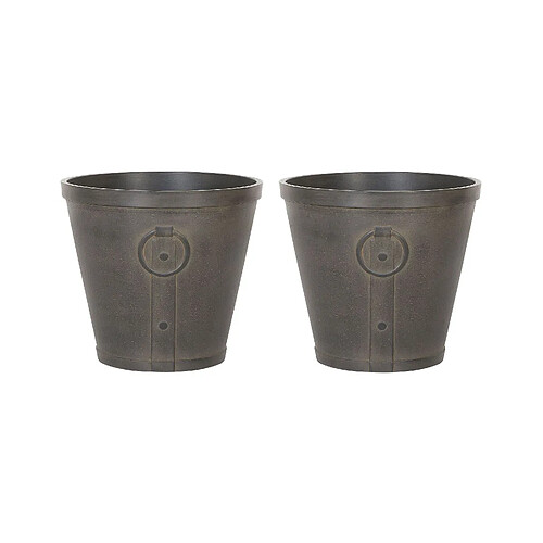 Beliani Lot de 2 cache-pots marron d 41 cm VARI