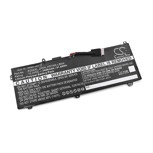 vhbw Batterie compatible avec HP ZBook Studio G3(V8N23PA), Studio G3(W0V05UP) ordinateur portable Notebook (3400mAh, 15,2V, Li-polymère)