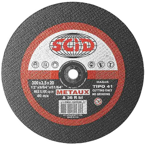 SCID Disque abrasif à moyeu plat - métal - Ø 350 x 25 x 3,5