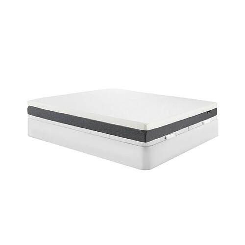 Vente-Unique Ensemble 180 x 200 cm sommier coffre blanc + matelas ressorts ensachés accueil mémoire de forme et mousse 7 zones déhoussable ép.25cm - KEPUR de YSMÉE