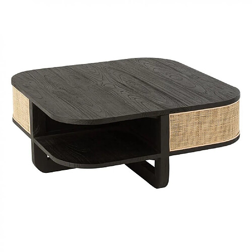 Inside 75 Table basse RARY en bois exotique noir et rotin naturel