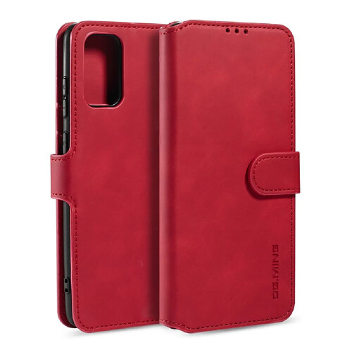 Dg.Ming Etui en PU rétro avec support rouge pour votre Samsung Galaxy S20 Plus