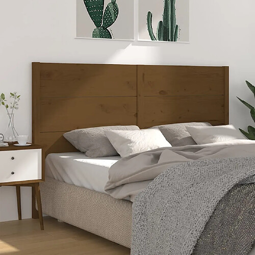 Maison Chic Tête de lit scandinave pour lit adulte,Meuble de chambre Marron miel 126x4x100 cm Bois massif de pin -MN52333