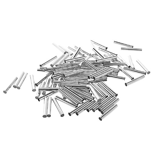 100pcs Perles Tube Entretoise Lisse Conclusions Tube Métallique Perles D'espacement De Bijoux En Argent