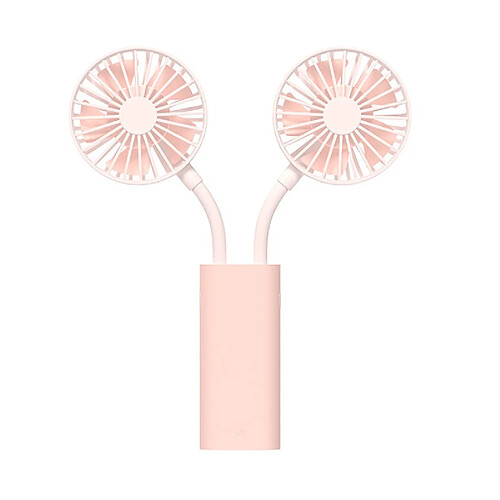 JJBRDZ - Mini Ventilateur De Poche Couple Pliable Ventilateur à Double Tête Ventilateur De Chargeur USB Portable 3000mAh Réglage à 360 Degrés-Rose