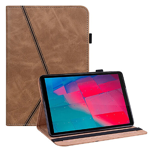 Etui en PU uni avec porte-cartes et support marron pour votre Lenovo Tab M10 HD Gen 2 X306X