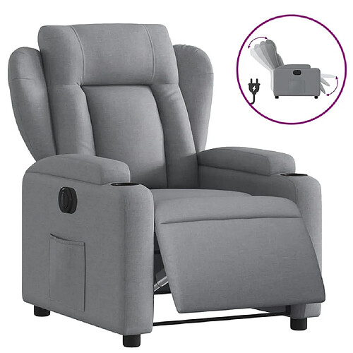 Maison Chic Fauteuil Relax pour salon, Fauteuil inclinable électrique Gris clair Tissu -GKD40296