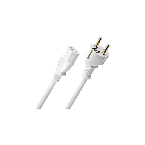 Oehlbach Powercord C13 Blanc - Câble d'Alimentation de 5 m