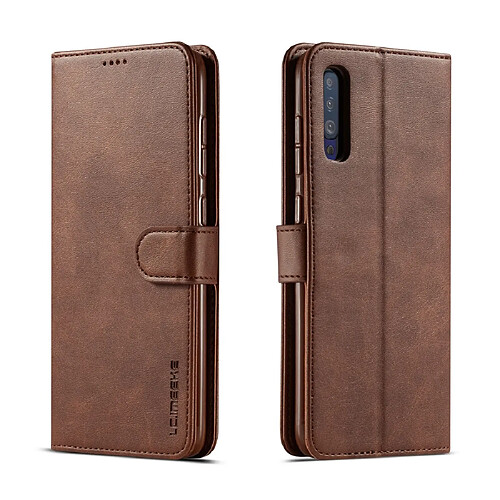 Wewoo Housse Coque Pour Galaxy A70 LC.IMEEKE en cuir de veau à rabat horizontalavec support et fentes cartes et portefeuille marron