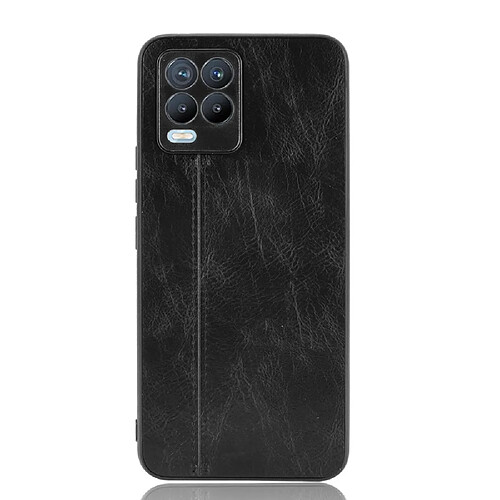 Coque en TPU + PU Conception de ligne de couture noir pour votre Realme 8/8 Pro 4G