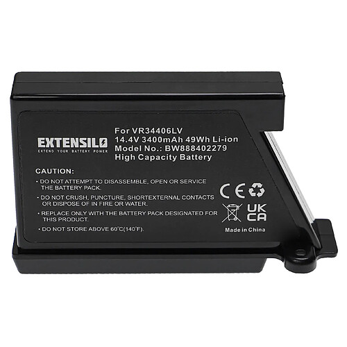 Vhbw EXTENSILO Batterie remplacement pour LG BRL1, EAC60766101, EAC60766102, EAC60766103 pour aspirateur, robot électroménager (3400mAh, 14,4V, Li-ion)