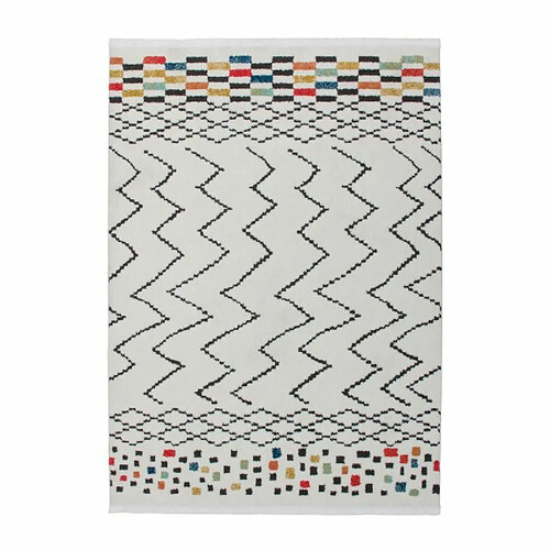 Paris Prix Tapis Ethnique à Franges Agadir Noir & Multicolore 200 x 290 cm