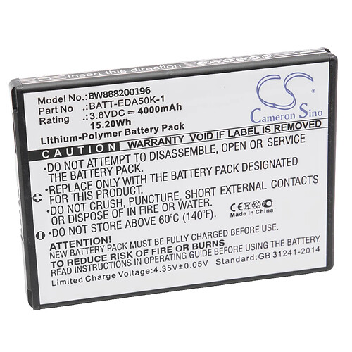 vhbw batterie pour Honeywell Scanpal EDA40, EDA50, EDA50hc, EDA50K scanner de code-barres POS 4000mAh (3.8V) Li-Polymère