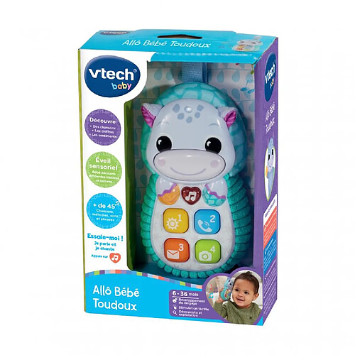 VTech Allo bebe toudoux bleu - Telephone hippopotame