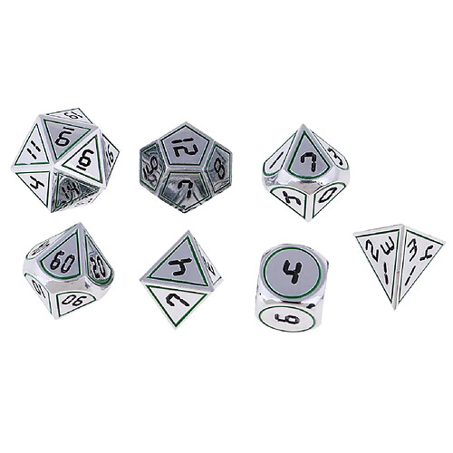 Jeu de table à dés en métal polyédrique de 7 pièces de 14 mm pour les donjons et dragons h