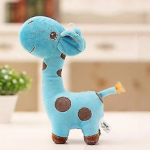 Universal Mignon en peluche girafe animal doux chère poupée (bleu)