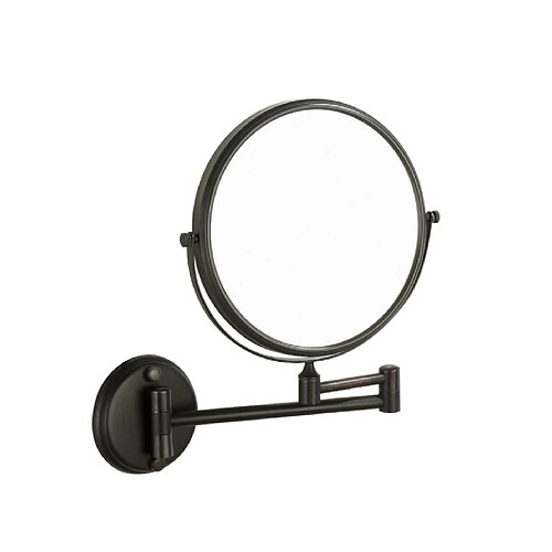 Universal Miroir de toilette pliant, miroir de beauté en cuivre télescopique noir, loupe murale, miroir de toilette.