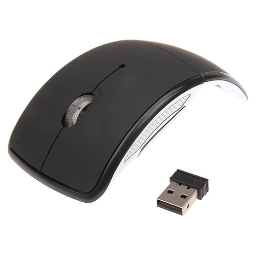 Wewoo Souris sans fil noir Sans 2.4GHz 800-1200-1600dpi Snap-in émetteur-récepteur pliage sans optique /