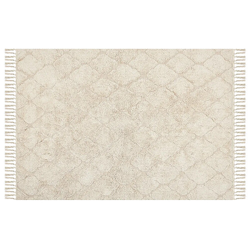 Beliani Tapis en coton 140 x 200 cm beige SILCHAR