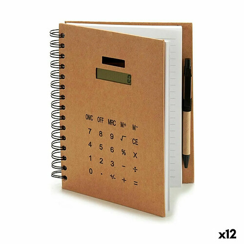 Pincello Cahier à Spirales avec Stylo Calculatrice 2,5 x 21 x 18 cm (12 Unités)