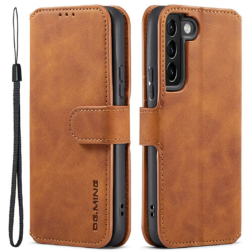 Etui en PU DG.MING style rétro avec support marron pour votre Samsung Galaxy S22 5G