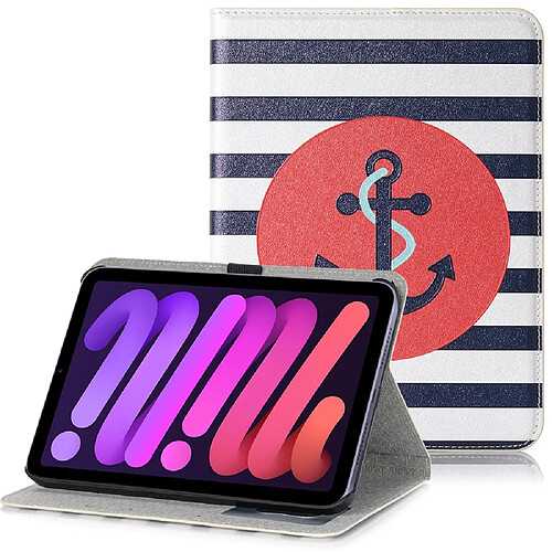 Etui en PU motif dessin animé avec support ancre pour votre Apple iPad mini (2021)