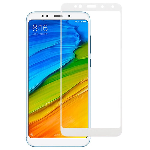 Wewoo Film en verre trempé entièrement adhésif de 0.33mm 9H 2.5D pour Xiaomi Redmi 5 plus blanc