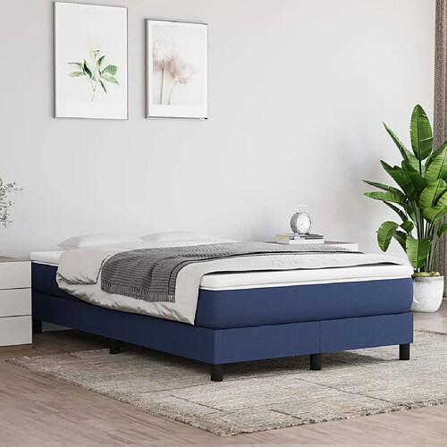 vidaXL Matelas de lit à ressorts ensachés Bleu 120x200x20 cm Tissu