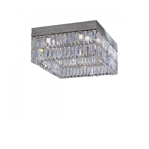 Luminaire Center Plafonnier design en cristal PRISMA chrome 8 ampoules