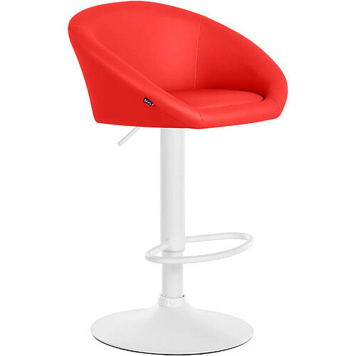 Non Tabouret de bar Davie simili cuir blanc