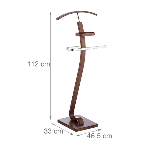 Helloshop26 Valet de chambre 112 cm bois marron foncé 13_0002919