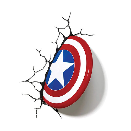 3D Light FX Marvel - Lampe 3D LED Captain America Shield