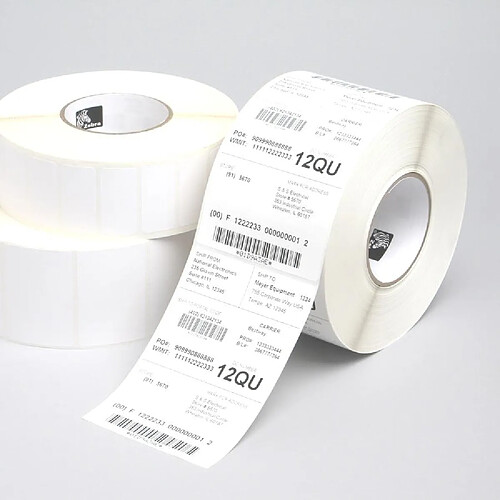 Zebra Z-Perform 1000T Blanc (Z-PERFORM 1000T 102X203MM BOX - Z-Perform 1000T, Uncoated thermal transfer paper label with permanent adhesive, 102 x 203mm, 76mm Core, 726 Labels/Roill, 4 Rolls/Box)