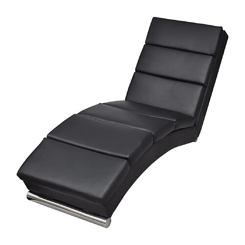 vidaXL Chaise longue Noir Similicuir