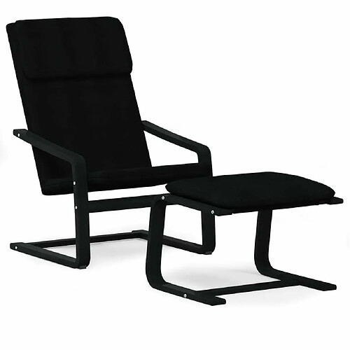 Maison Chic Chaise de relaxation | Fauteuil relax avec repose-pied Noir Tissu -GKD54390