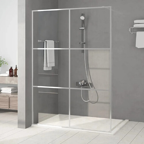 vidaXL Paroi de douche Argenté 140x195 cm Verre ESG transparent