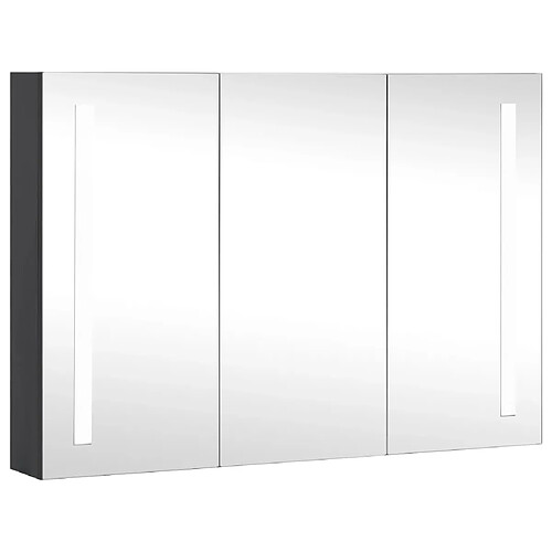 Maison Chic Armoire de salle de bain,Meuble de rangement,Meuble haut à miroir LED 89x14x62 cm -GKD740971