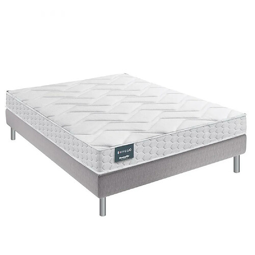 Inside 75 Ensemble Dunlopillo 140*200 cm EUGEN 1 18 cm matelas sommier déco jeu de 4 pieds gris