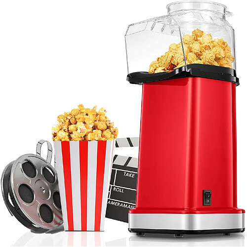 Vendos85 Machine à Popcorn à Air Chaud 1400W rouge