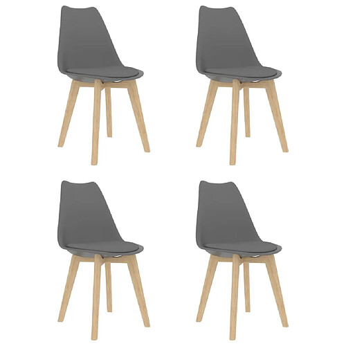 Maison Chic Lot de 4 Chaises à manger,Chaise pour cuisine Gris Plastique -MN36031