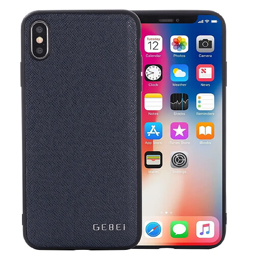 Wewoo Coque Souple Pour iPhone 11 GEBEI Étui de protection en cuir antichoc sur toute la surface bleu