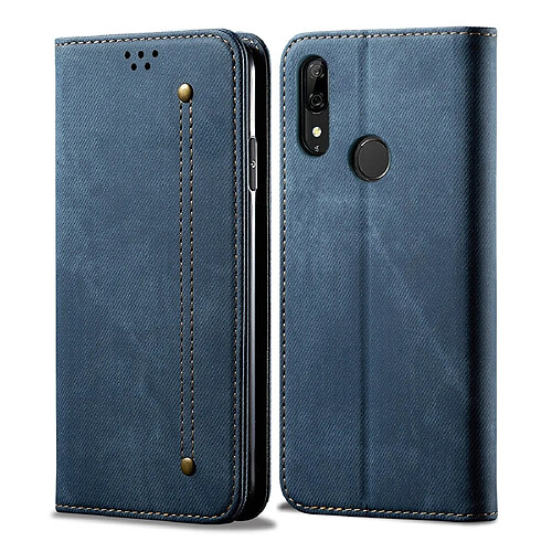 Wewoo Housse Coque Pour Huawei P Smart Z / Y9 Prime Denim Texture Style décontracté Étui en cuir à rabat horizontal avec support et fentes cartes et portefeuille bleu