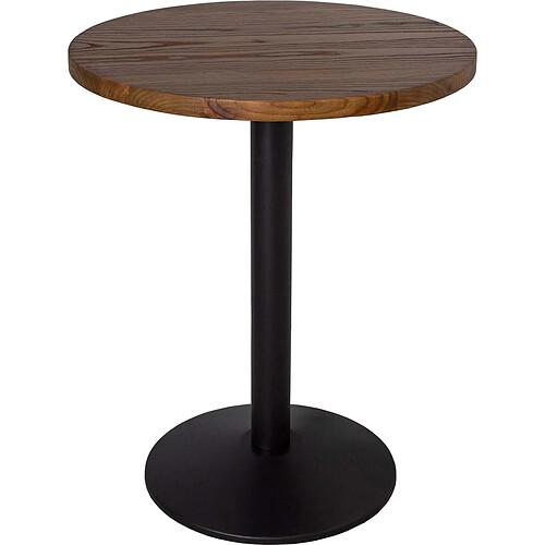 Antic Line Creations Table bistrot ronde plateau en bois d'orme 60 x 75 cm.