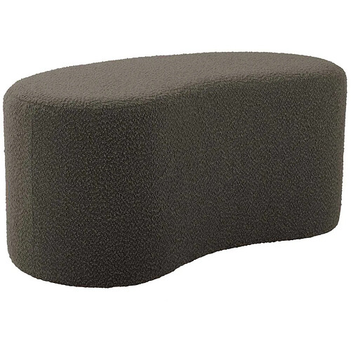 LEITMOTIV Pouf en tissu bouclette Ada Wave vert taupe.