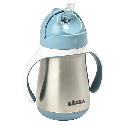 Beaba Gobelet à paille Acier inoxydable 250 ml Bleu