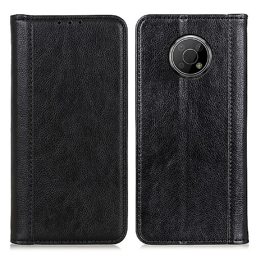 Etui en PU texture litchi, auto-absorption magnétique avec support, noir pour votre Nokia G300