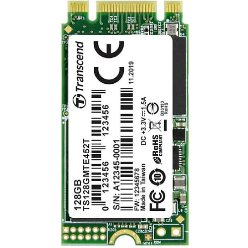 Transcend MTE452T Disque Dur SSD Interne 128Go M.2 NVMe PCIe 3.0 3D NAND Vert